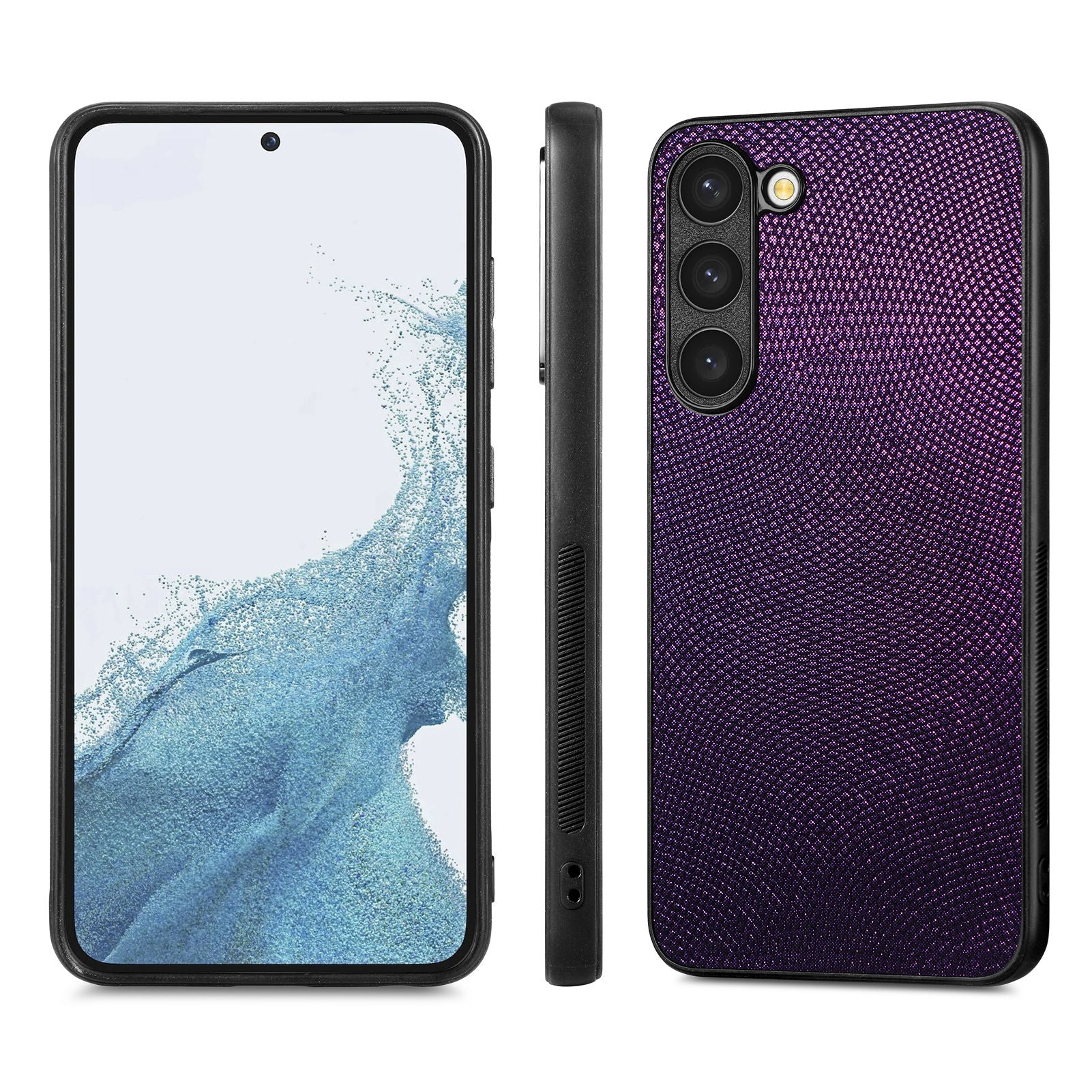 Anti-drop Mobile Phone Case For Samsung Galaxy S23 PC PU Leather TPU Non-slip Back Cover Phone Shell