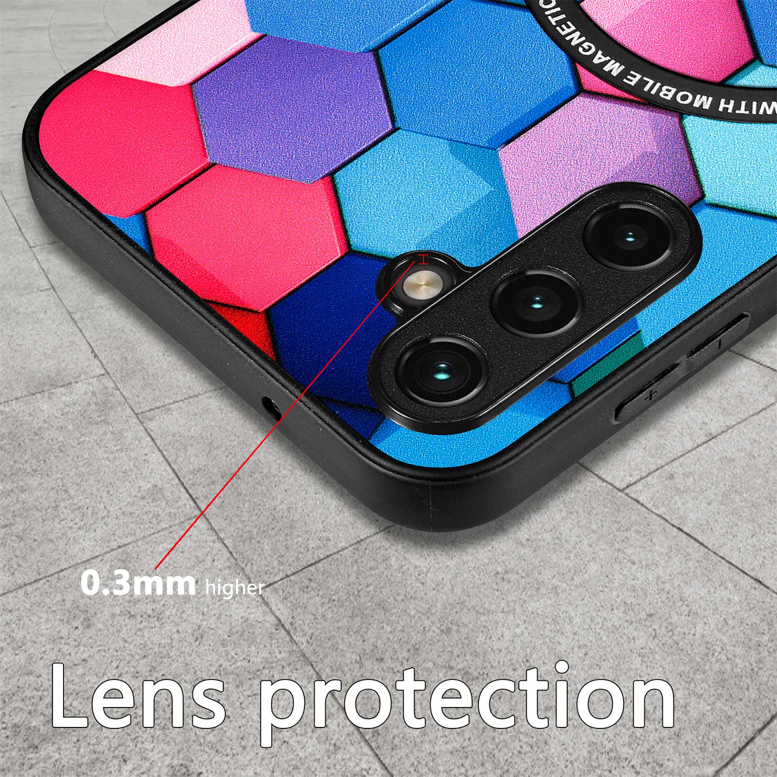 For Samsung Galaxy A14 5G A14 4G PC TPU PU Leather Coated Cover Stylish Pattern Phone Case with Metal Ring