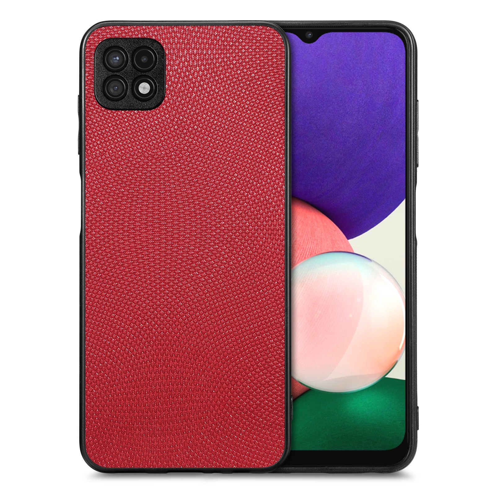 Anti-fall Phone Cover For Samsung Galaxy A22 5G (EU Version) PC PU Leather TPU Precise Cutout Smartphone Case