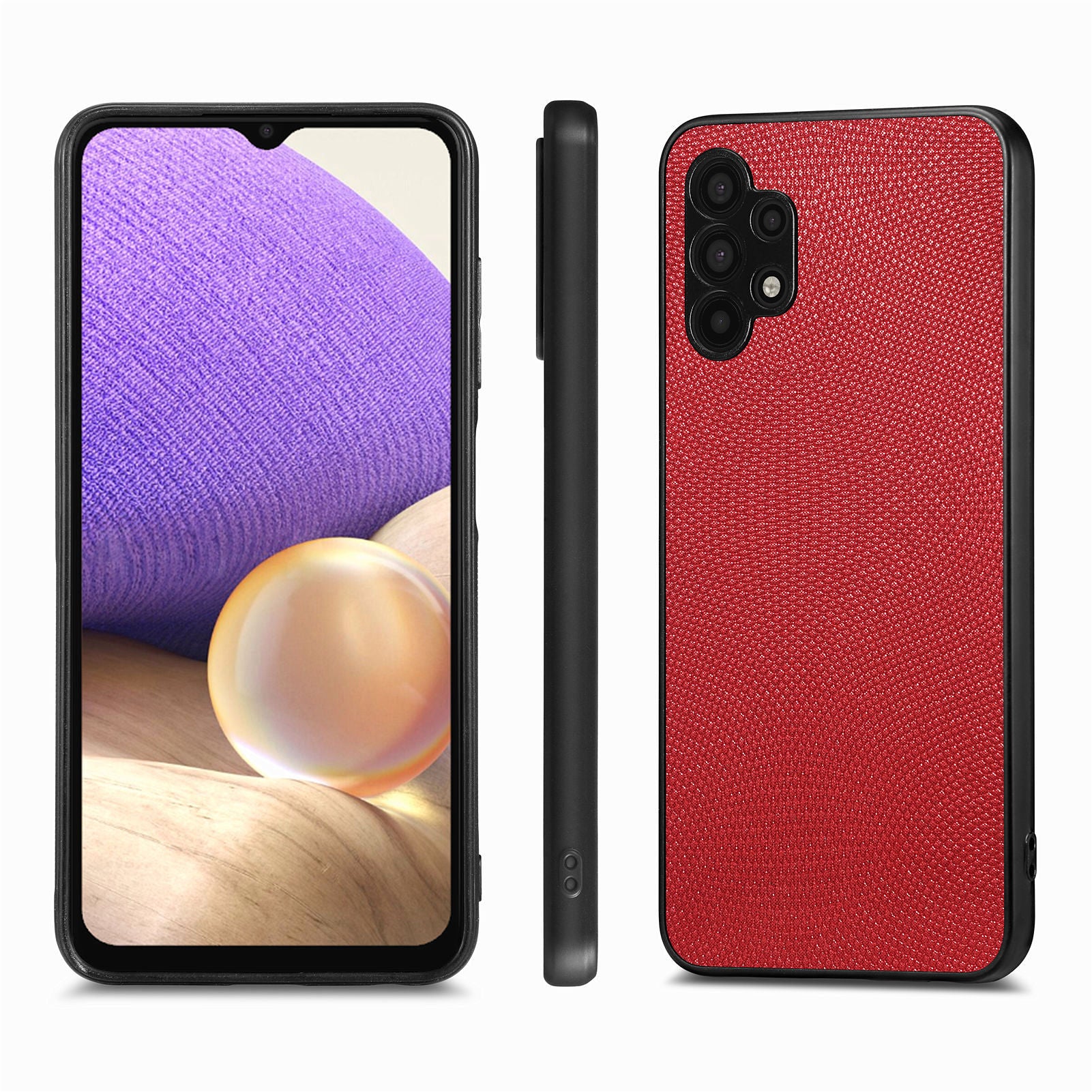 Anti-fingerprint Non-slip Phone Case For Samsung Galaxy A32 5G M32 5G PC PU Leather TPU Protective Phone Back Cover