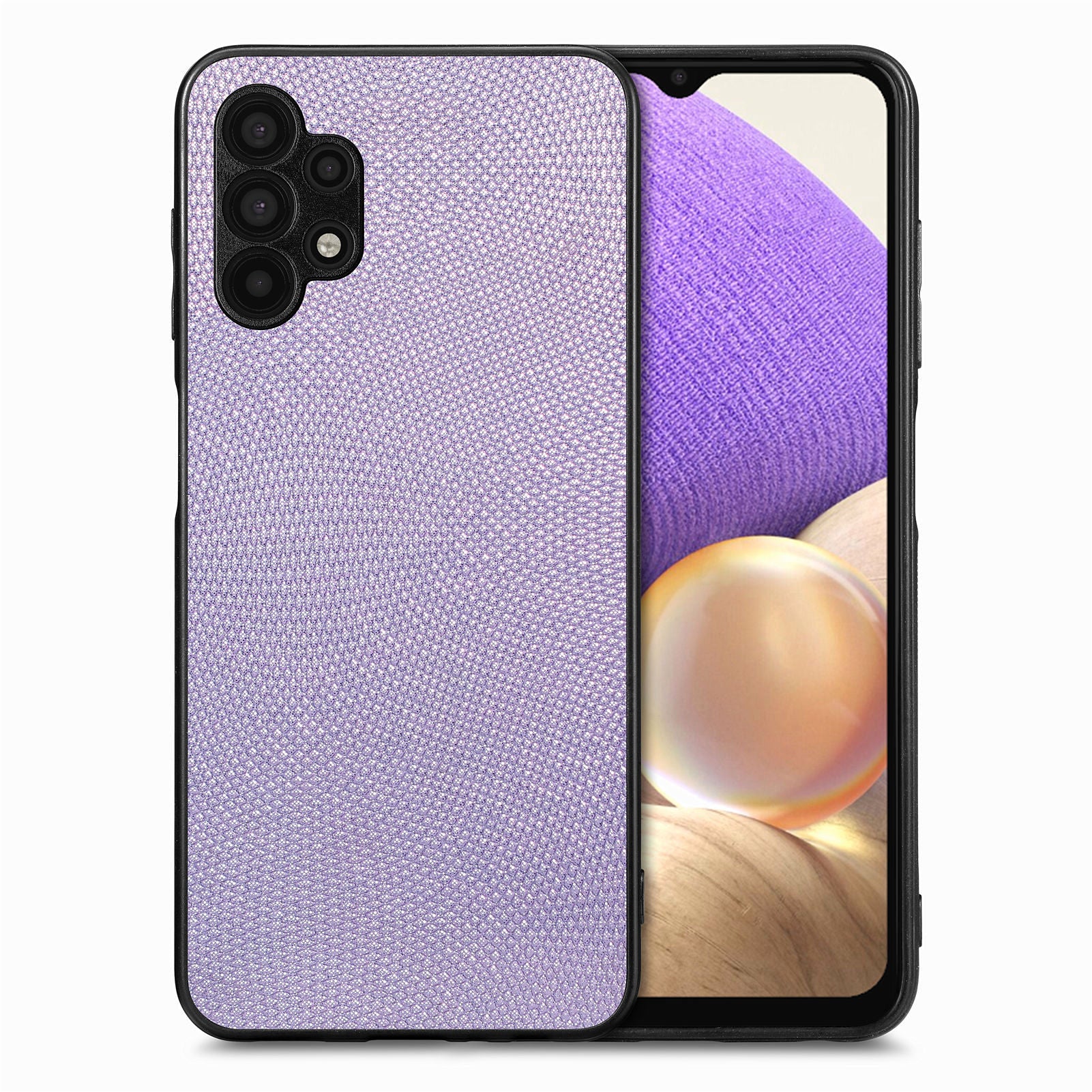 Anti-fingerprint Non-slip Phone Case For Samsung Galaxy A32 5G / M32 5G PC PU Leather TPU Protective Phone Back Cover