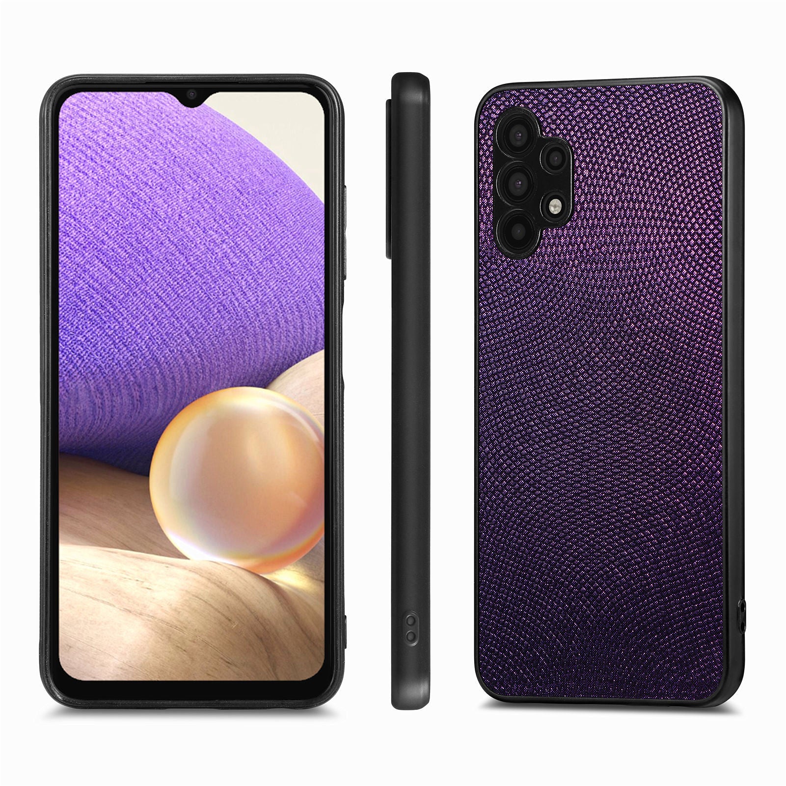 Anti-fingerprint Non-slip Phone Case For Samsung Galaxy A32 5G / M32 5G PC PU Leather TPU Protective Phone Back Cover