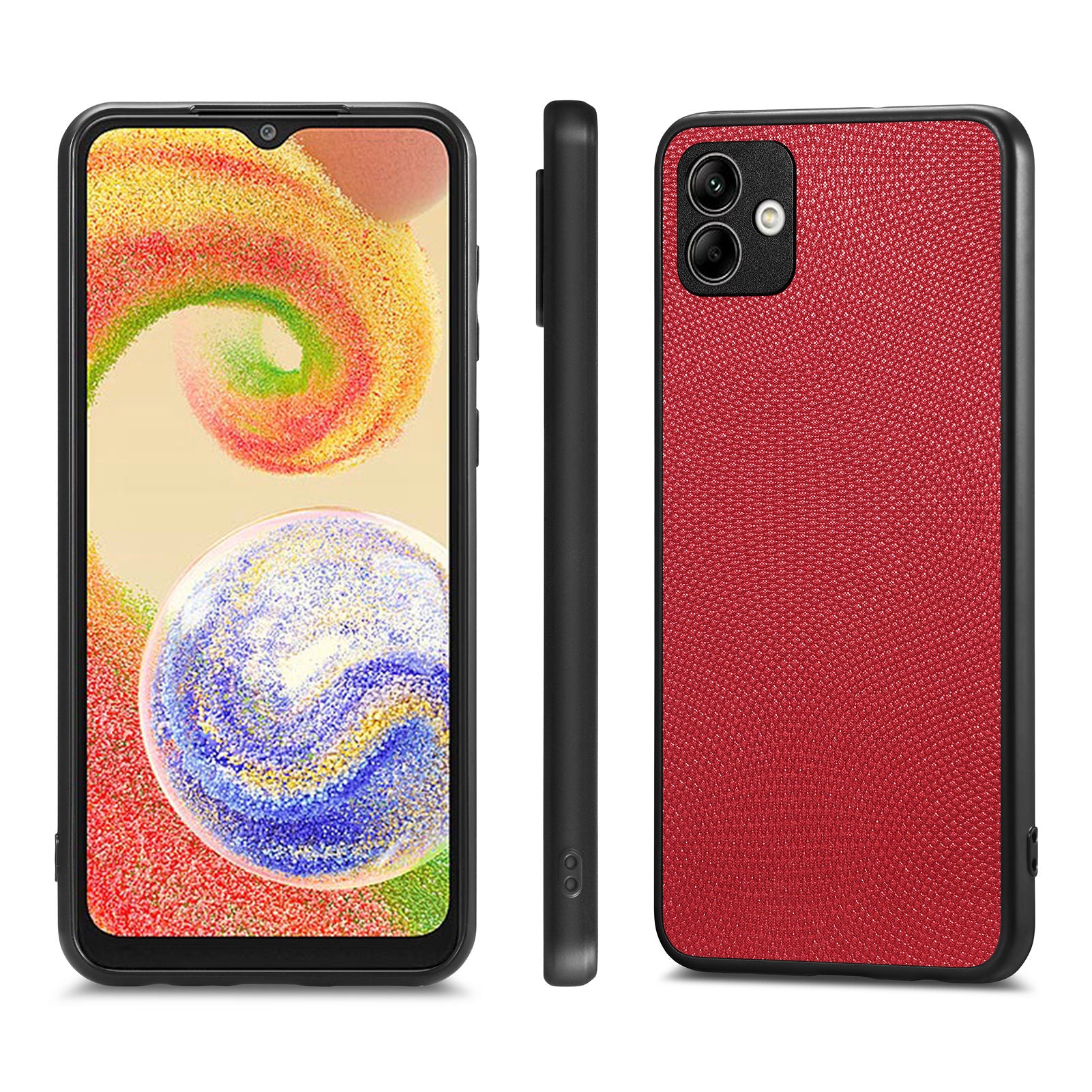 Drop-proof Phone Cover For Samsung Galaxy A04 4G (164.4 x 76.3 x 9.1 mm) PC PU Leather TPU Slim Phone Case