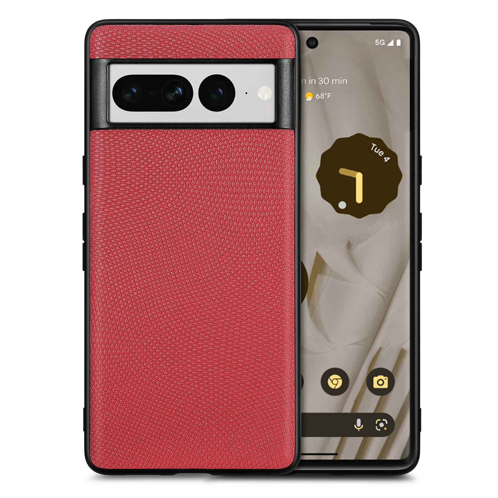 For Google Pixel 7 Pro 5G PC PU Leather TPU Anti-fall Phone Cover Precise Cutout Anti-scratch Smartphone Case