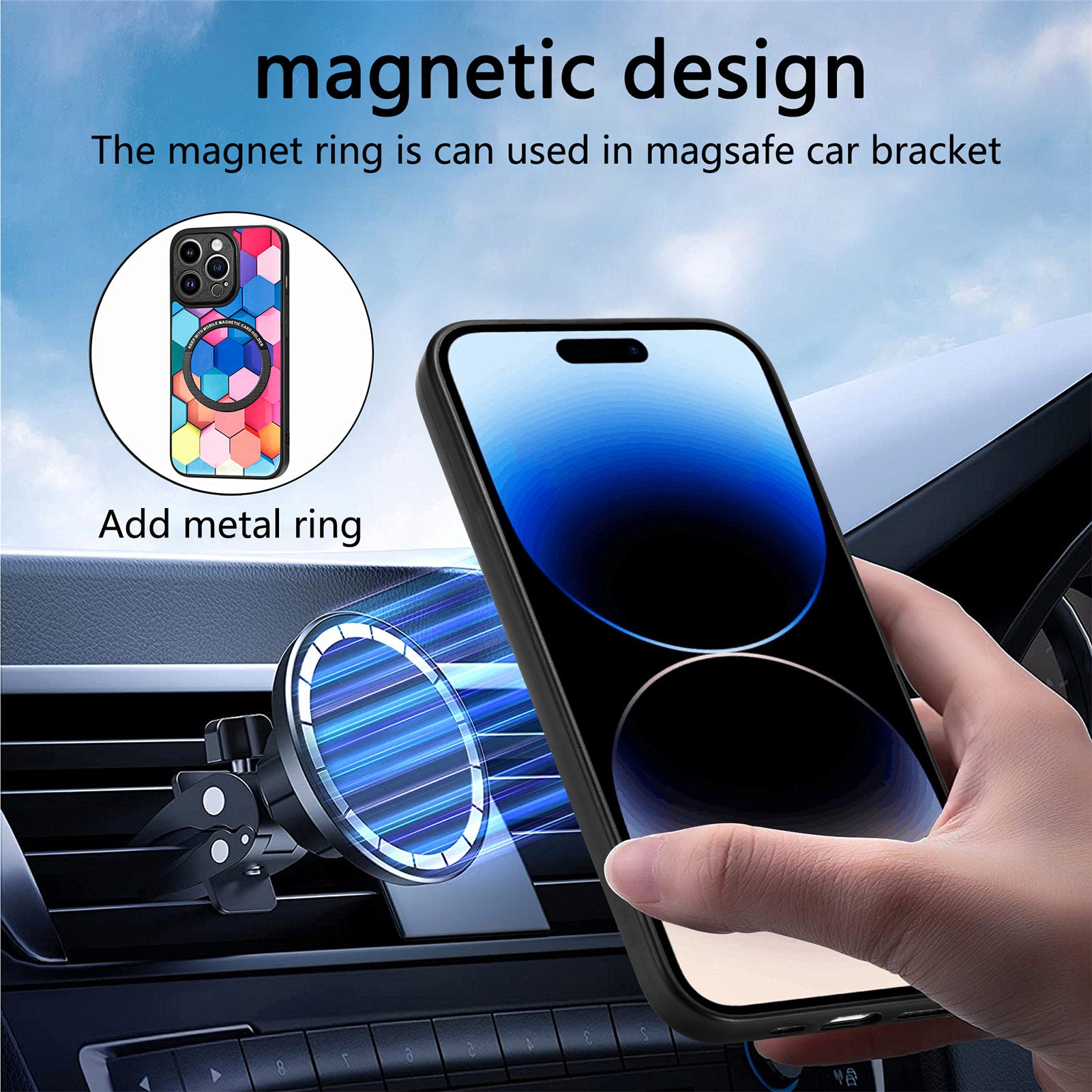 For iPhone 14 Pro Max Phone Case PC TPU PU Leather Mobile Phone Cover Compatible with MagSafe Charging