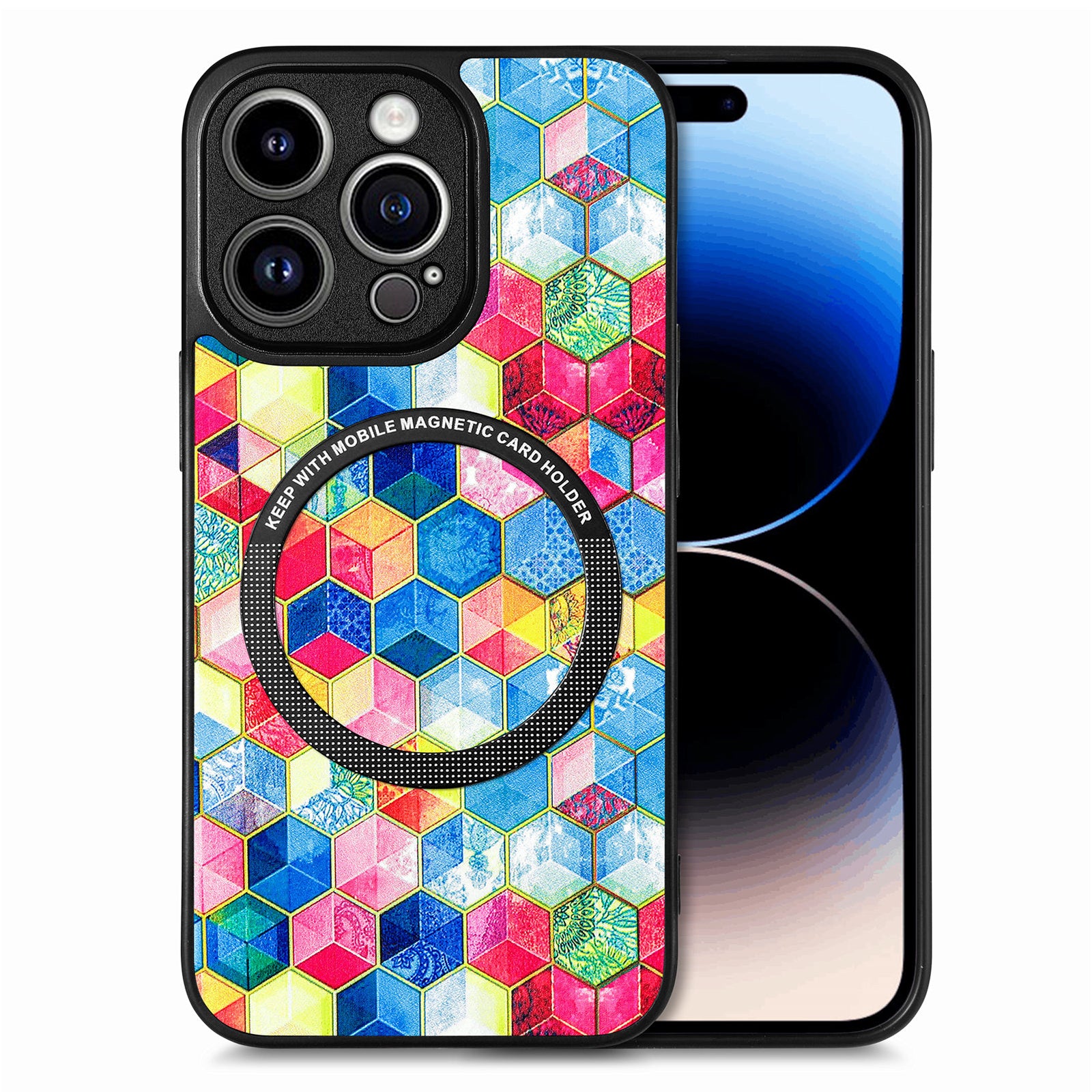 Anti-fall Mobile Phone Case For iPhone 14 Pro PC TPU PU Leather Protective Phone Cover Compatible with MagSafe Charging