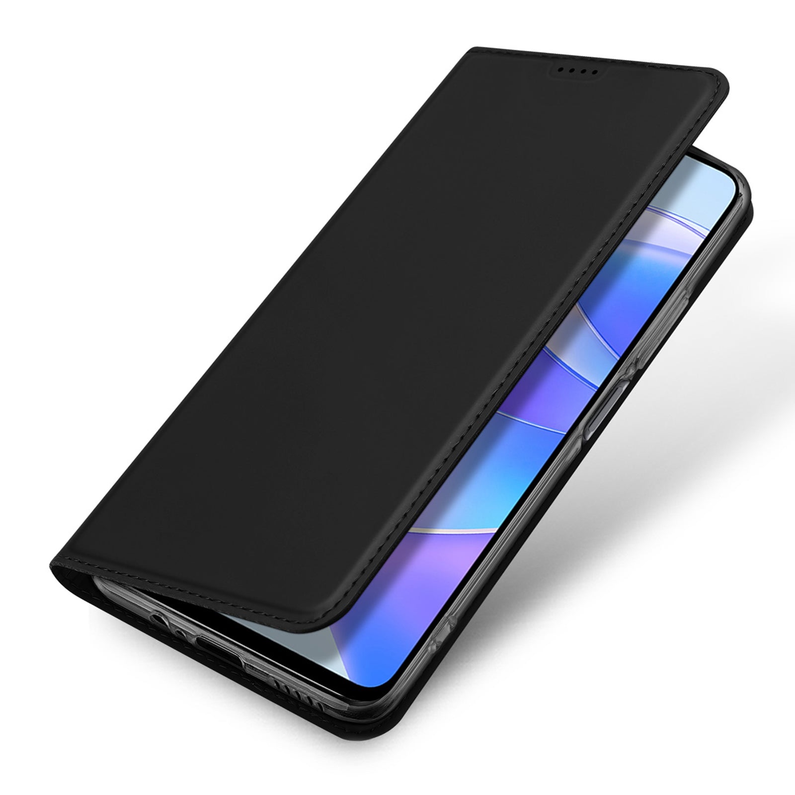DUX DUCIS Skin Pro Series for Honor X7a 5G Phone Stand Cover PU Leather Phone Case with Card Slot - Black