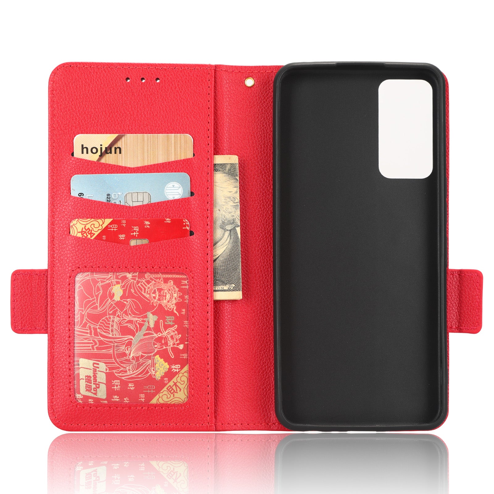 Leather Smartphone Case for TCL 40R 5G Dual Magnetic Clasp Litchi Texture Flip Wallet Stand Scratch-resistant Phone Cover