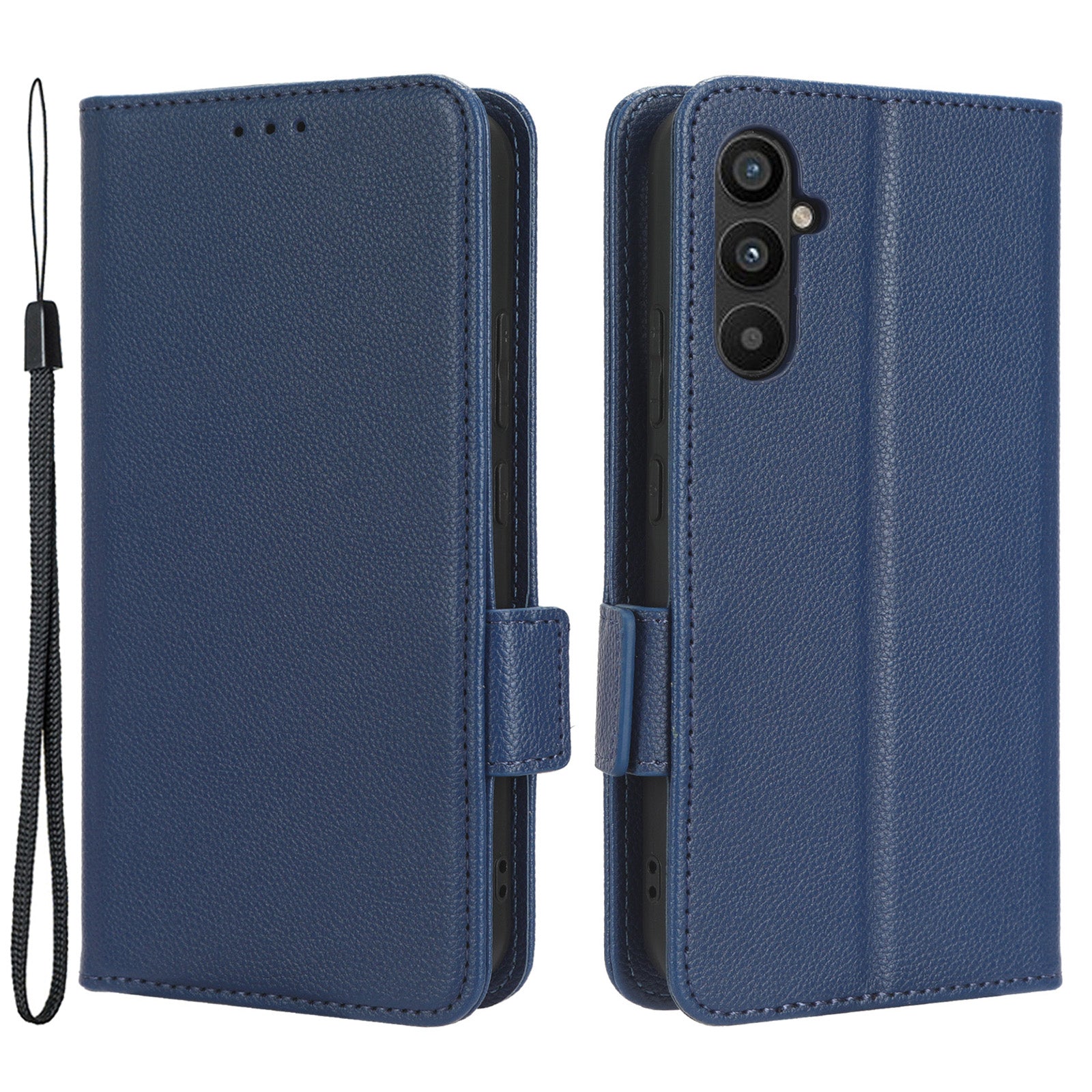 Cell Phone Case for Samsung Galaxy A34 5G Litchi Texture Shockproof Flip Leather Phone Cover with Wallet Stand