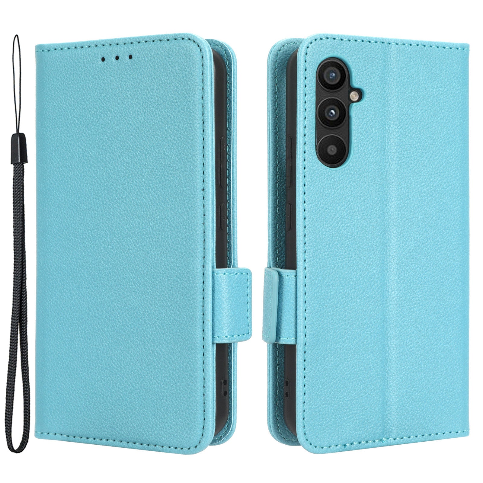 Cell Phone Case for Samsung Galaxy A34 5G Litchi Texture Shockproof Flip Leather Phone Cover with Wallet Stand