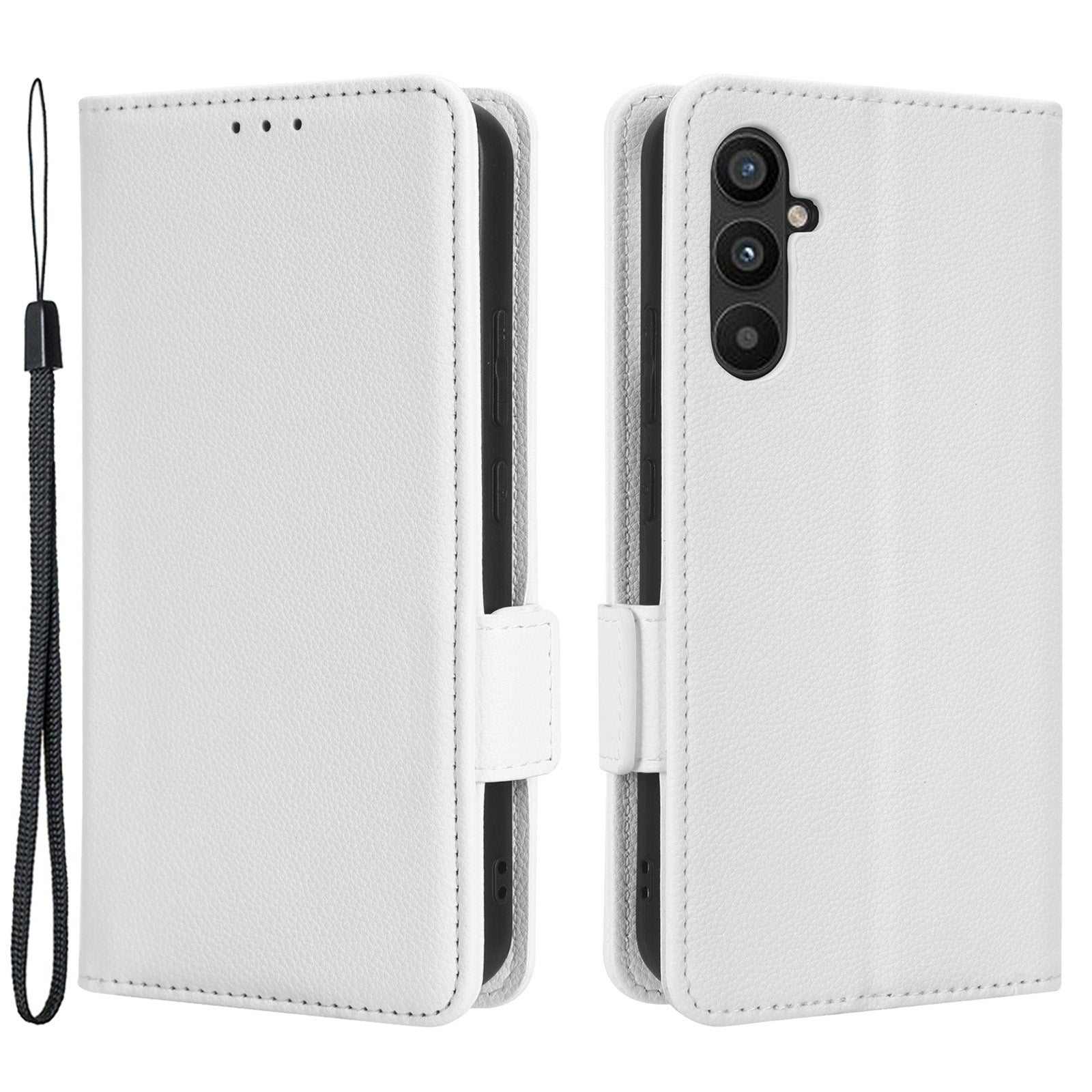 Cell Phone Case for Samsung Galaxy A34 5G Litchi Texture Shockproof Flip Leather Phone Cover with Wallet Stand