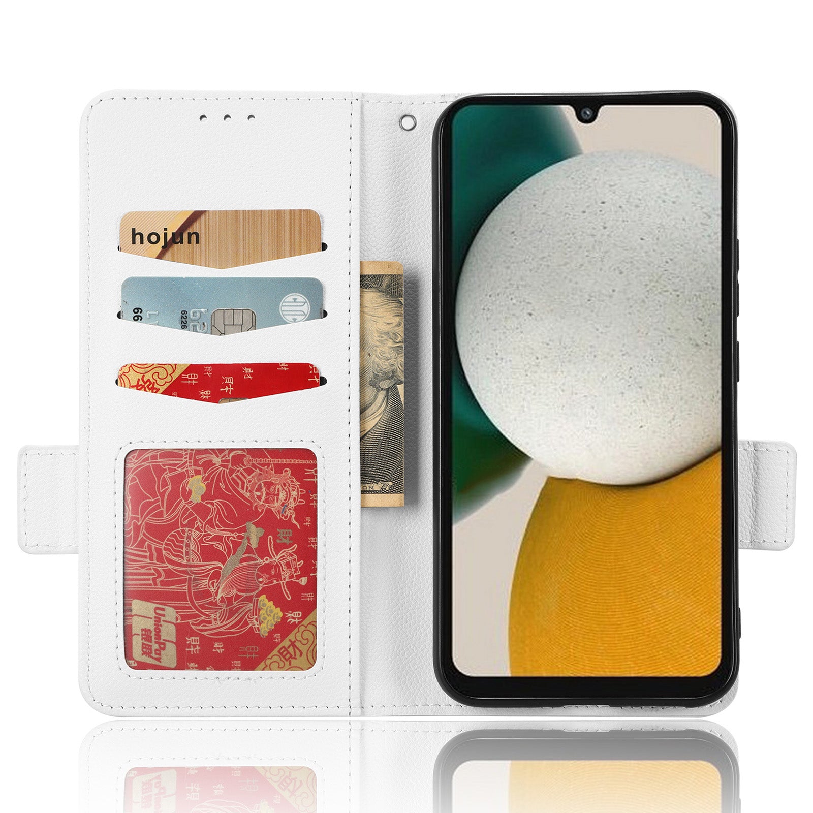 Cell Phone Case for Samsung Galaxy A34 5G Litchi Texture Shockproof Flip Leather Phone Cover with Wallet Stand