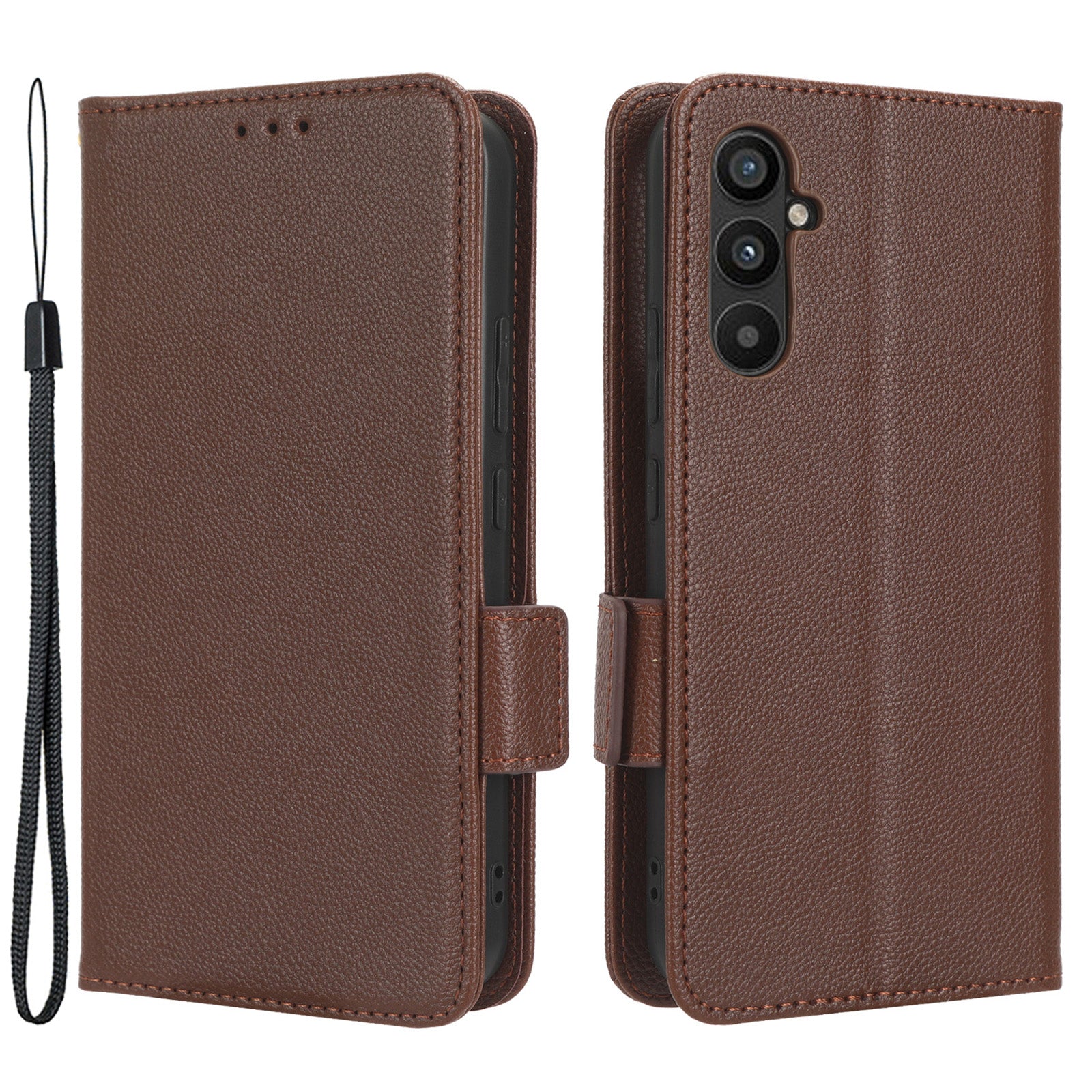 Cell Phone Case for Samsung Galaxy A34 5G Litchi Texture Shockproof Flip Leather Phone Cover with Wallet Stand