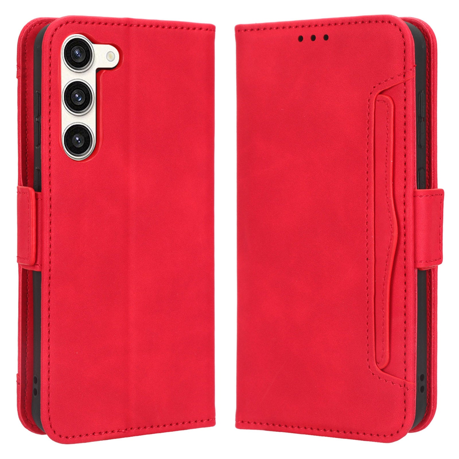 For Samsung Galaxy S23 Full Protection PU Leather Phone Case Stand Multiple Card Slots Magnetic Flip Wallet Cell Phone Cover