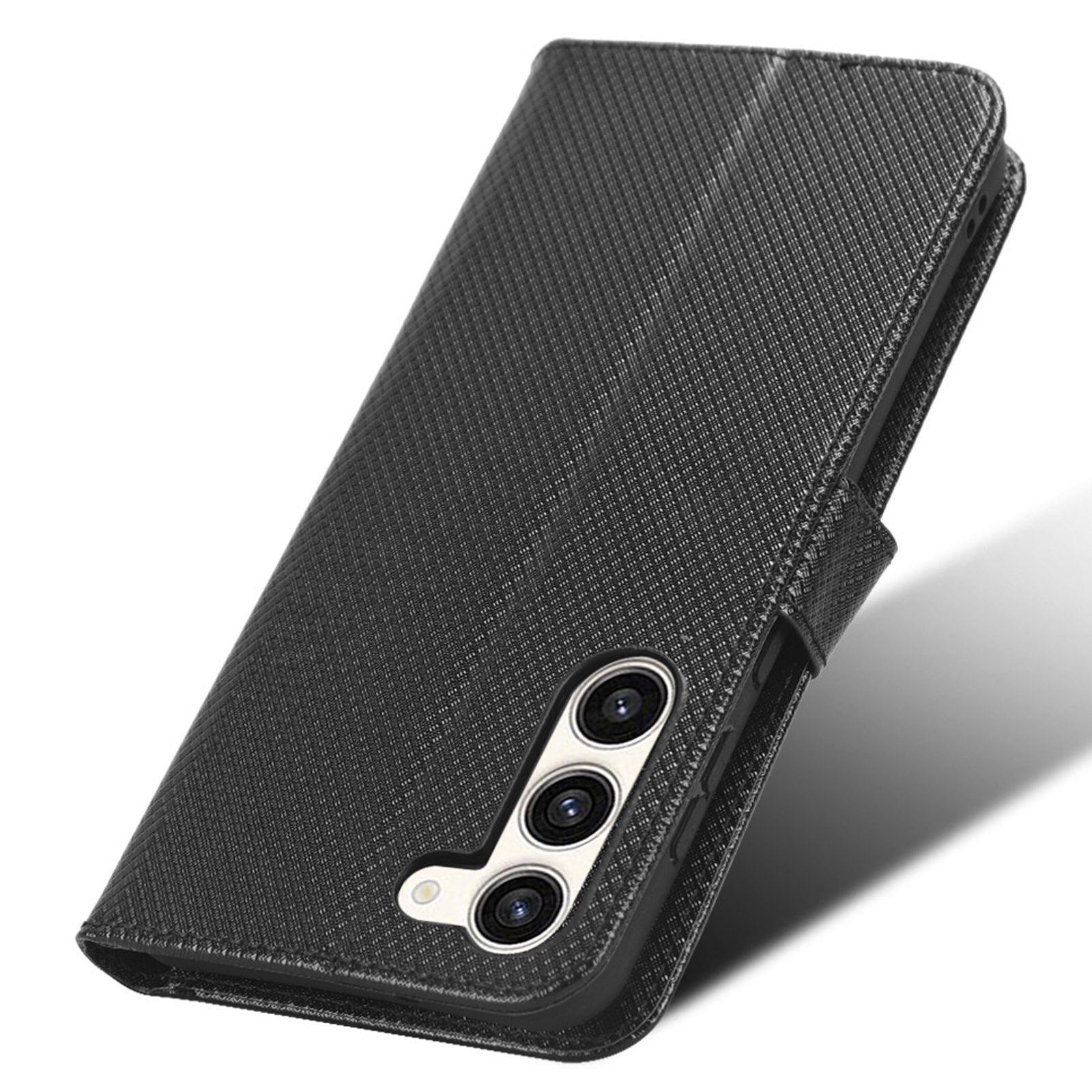 Wallet Stand Phone Case for Samsung Galaxy S23 Anti-scratch Diamond Texture PU Leather Phone Cover