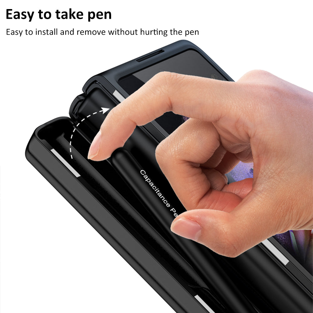 GKK For Samsung Galaxy Z Fold2 5G Kickstand Design Magnetic PC Mobile Case Pen Slot Folding Phone Protective Cover