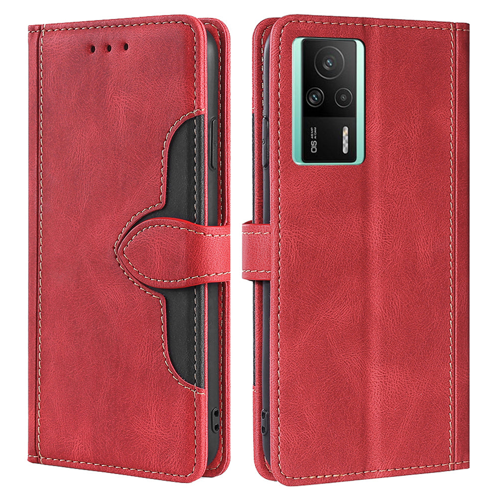 Skin-touch Phone Cover for Xiaomi Redmi K60E 5G Straw Hat Pattern Stand Wallet Phone Case