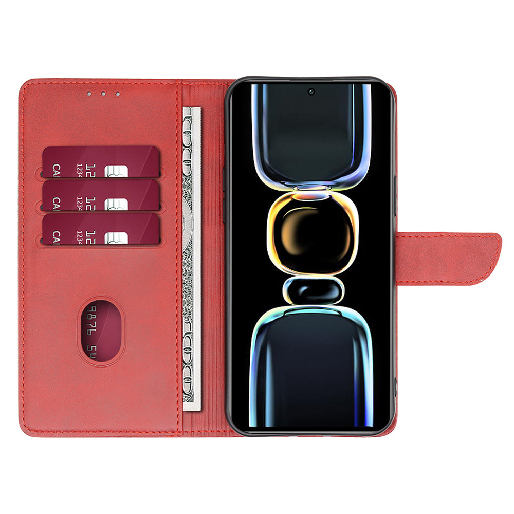 Phone Stand Case for Xiaomi Redmi K60E 5G Calf Texture PU Leather Phone Cover Wallet
