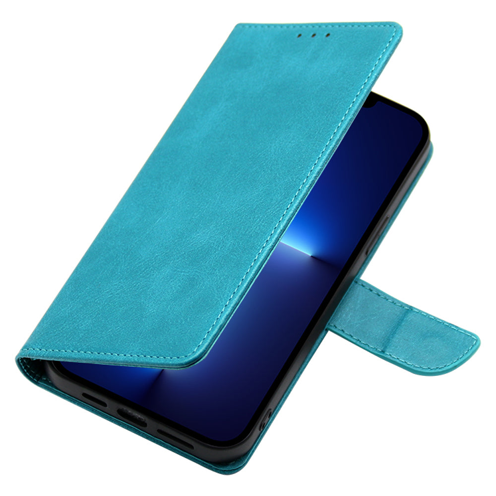 Phone Stand Case for Xiaomi Redmi K60E 5G Calf Texture PU Leather Phone Cover Wallet