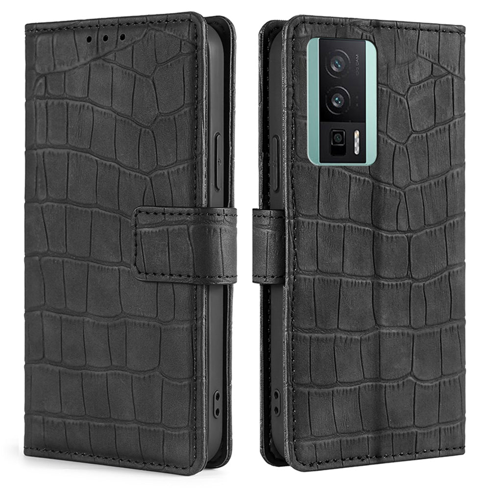 Crocodile Texture Phone Case For Xiaomi Poco F5 Pro 5G Redmi K60 Pro 5G K60 5G Wallet Stand Leather Protective Phone Cover