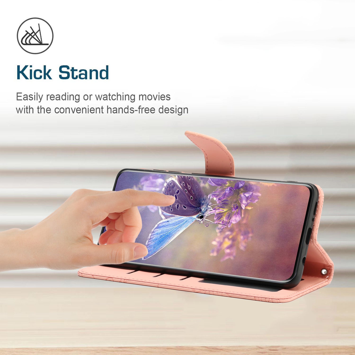 HT03 For Xiaomi Redmi 11A 4G 12C 4G Butterfly Flowers Imprinted Phone Stand Case PU Leather Wallet Cover with Shoulder Strap