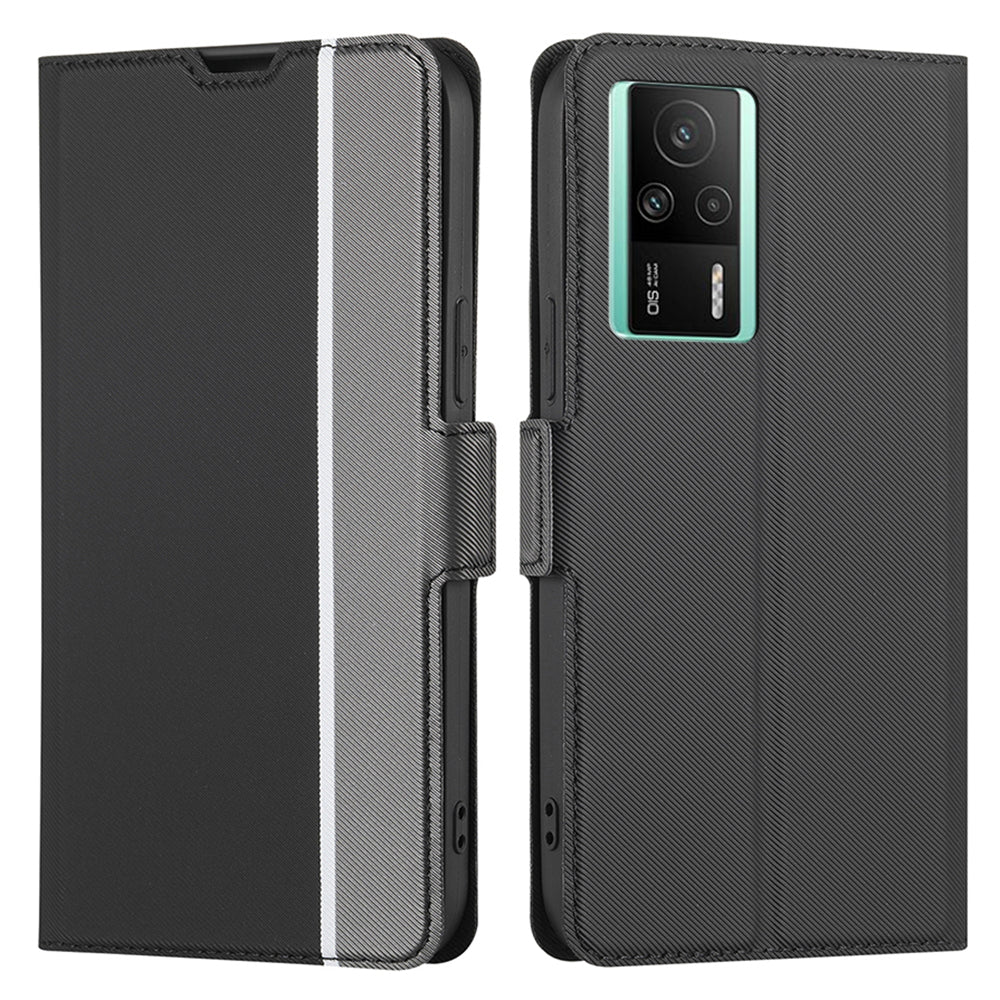 For Xiaomi Redmi K60E 5G Twill Texture Stand Leather Phone Case Card Holder Full Protection Phone Cover