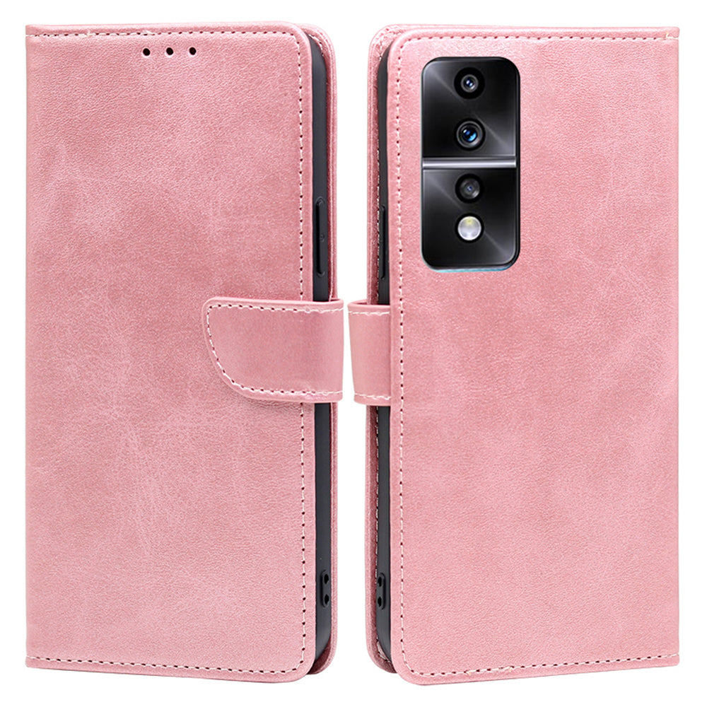 Cell Phone Case for Honor 80 GT 5G Anti-scratch Calf Texture Stand Wallet PU Leather Phone Cover