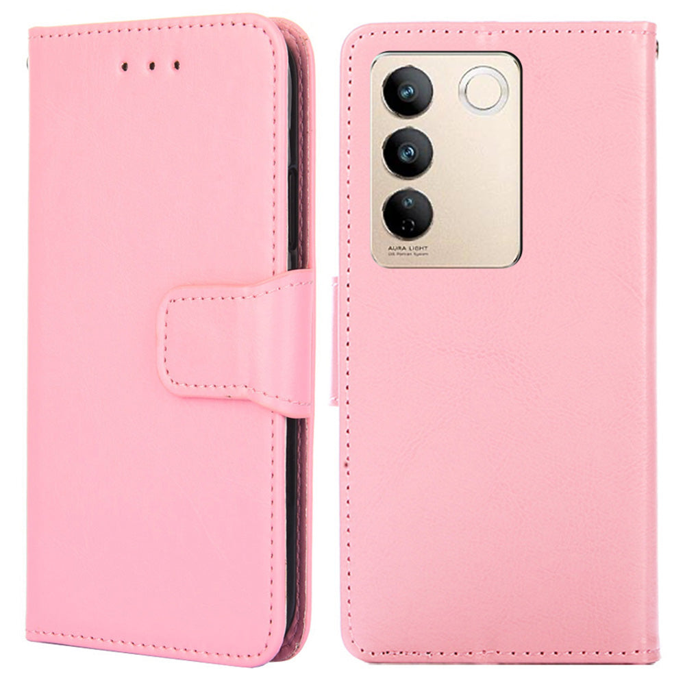 For vivo S16 S16 Pro Textured PU Leather Wallet Protective Cover Drop-proof Phone Case