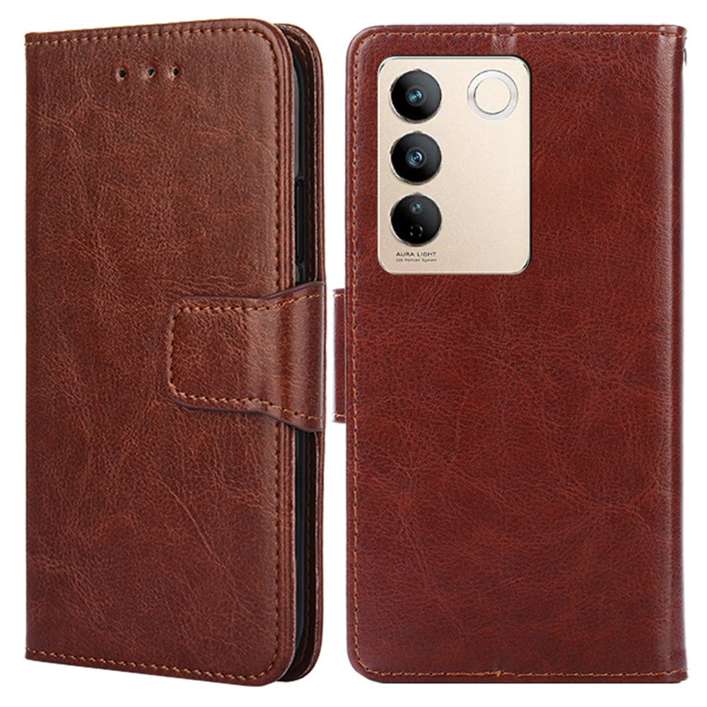 For vivo S16 S16 Pro Textured PU Leather Wallet Protective Cover Drop-proof Phone Case