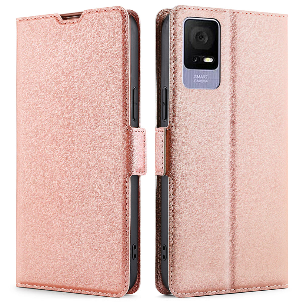 For TCL 405 406 408 Ultra Slim PU Leather Stand Cover Drop Resistant Phone Case with Card Slot