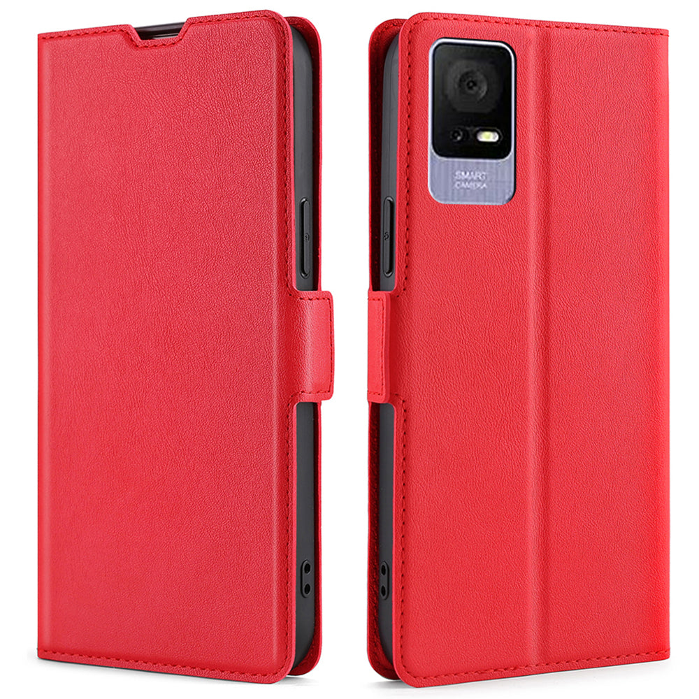 For TCL 405 406 408 Ultra Slim PU Leather Stand Cover Drop Resistant Phone Case with Card Slot