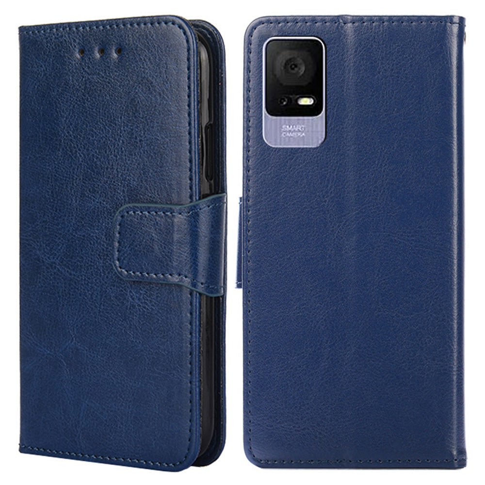 Stand Cover for TCL 405 406 408 Shockproof Textured PU Leather Phone Wallet Case