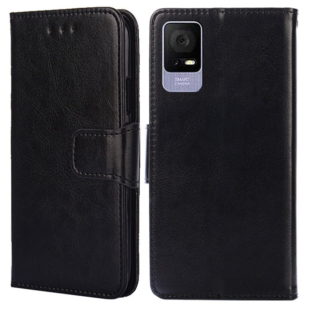 Stand Cover for TCL 405 406 408 Shockproof Textured PU Leather Phone Wallet Case