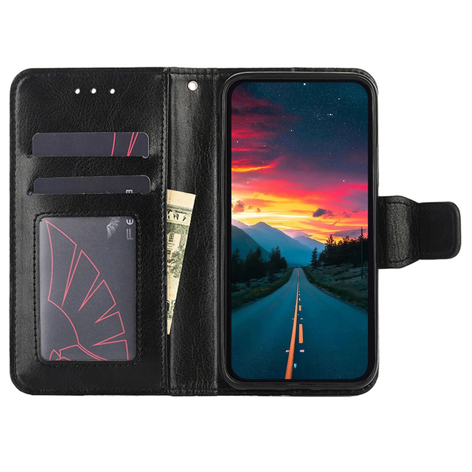Stand Cover for TCL 405 406 408 Shockproof Textured PU Leather Phone Wallet Case