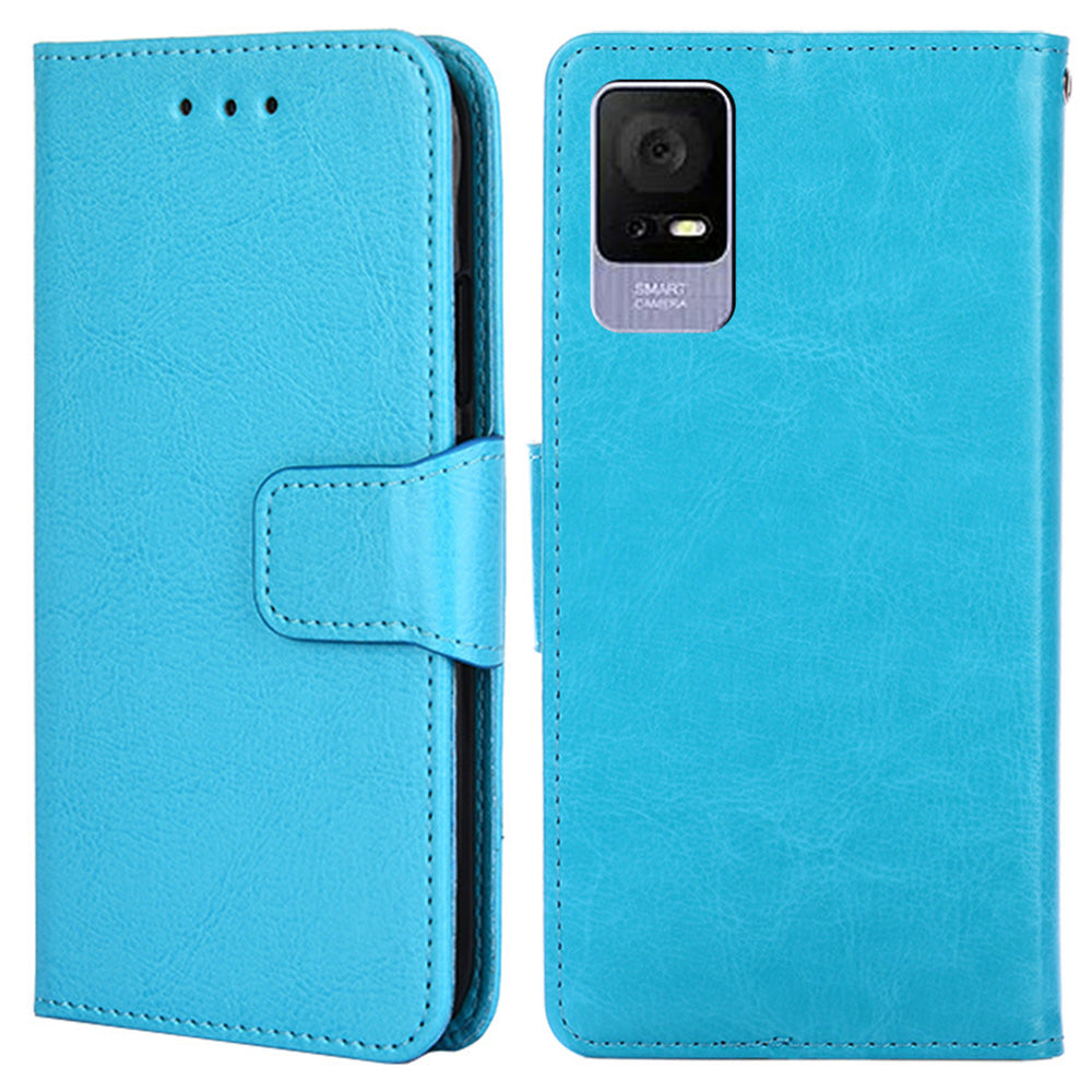Stand Cover for TCL 405 406 408 Shockproof Textured PU Leather Phone Wallet Case
