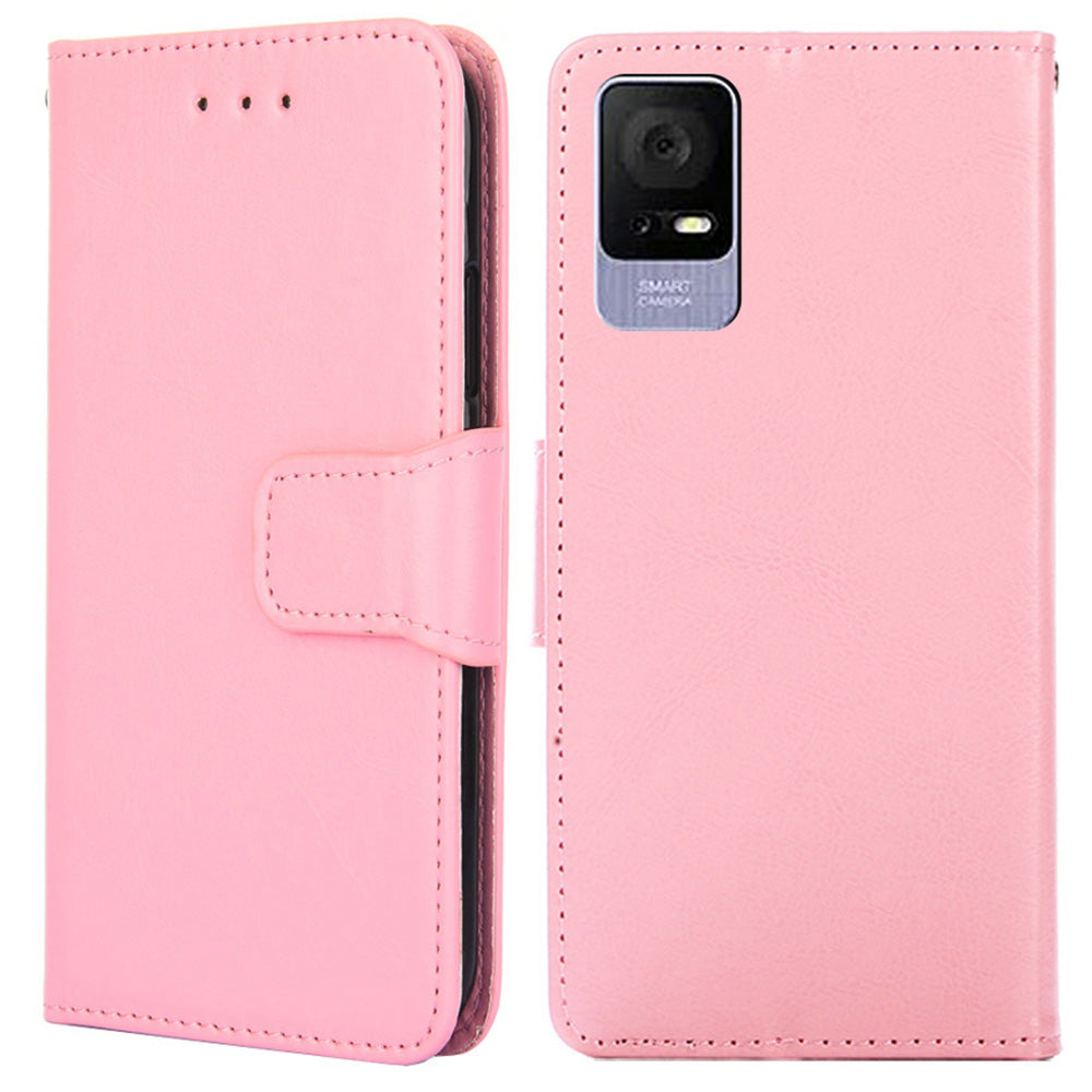 Stand Cover for TCL 405 406 408 Shockproof Textured PU Leather Phone Wallet Case