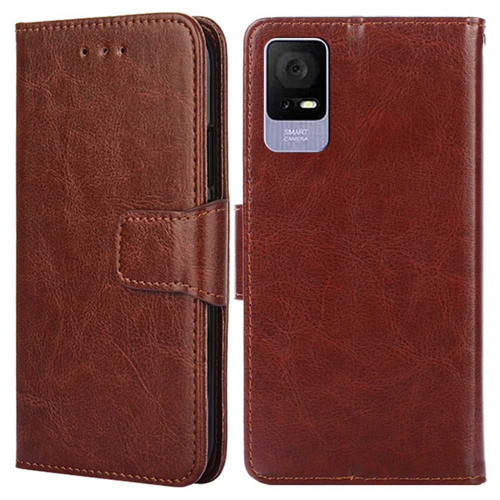 Stand Cover for TCL 405 406 408 Shockproof Textured PU Leather Phone Wallet Case