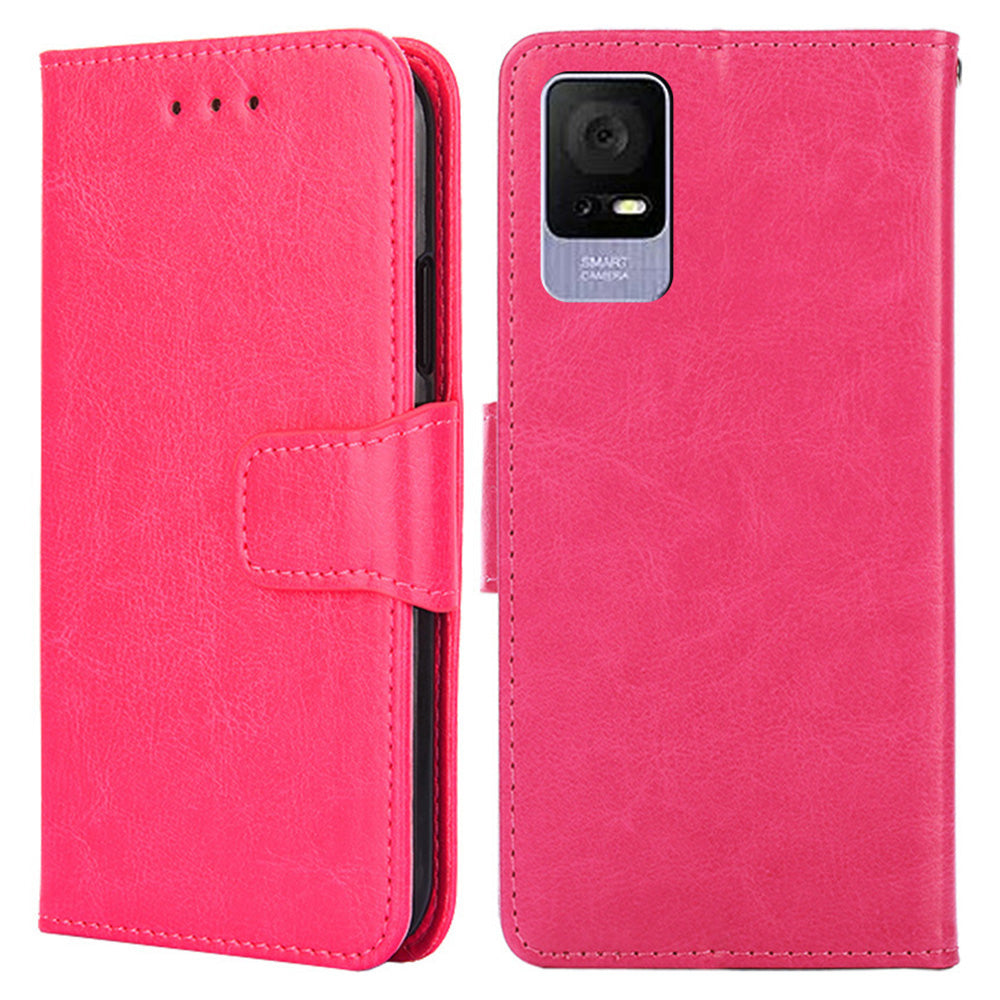 Stand Cover for TCL 405 406 408 Shockproof Textured PU Leather Phone Wallet Case