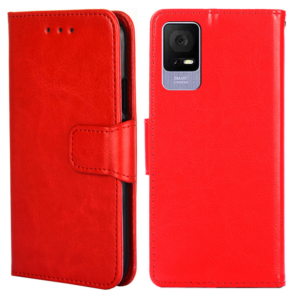 Stand Cover for TCL 405 406 408 Shockproof Textured PU Leather Phone Wallet Case