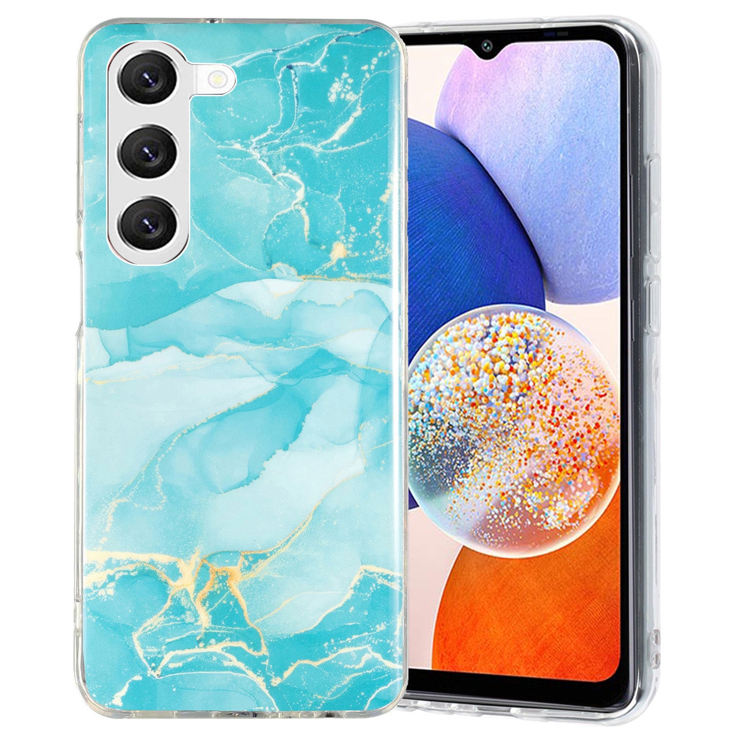 For Samsung Galaxy A14 5G IMD Marble Pattern TPU Case Drop Resistant Back Protector Phone Cover