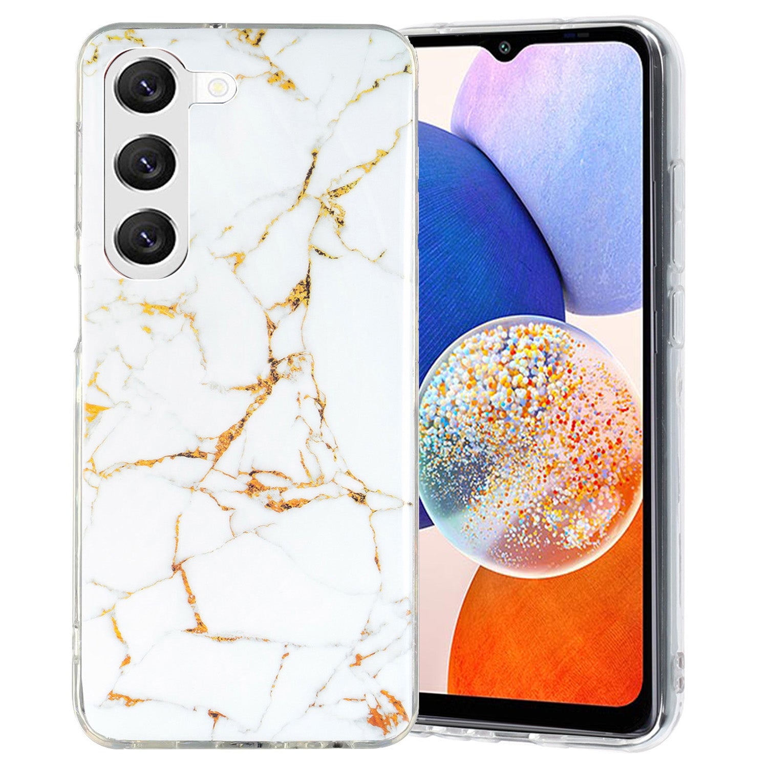 For Samsung Galaxy A14 5G IMD Marble Pattern TPU Case Drop Resistant Back Protector Phone Cover