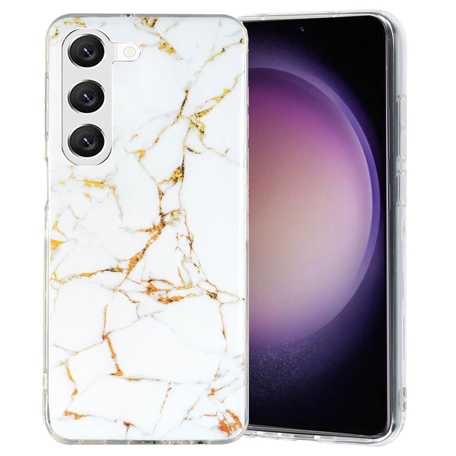 For Samsung Galaxy S23 IMD Marble Pattern TPU Case Back Protector Bump Proof Phone Cover