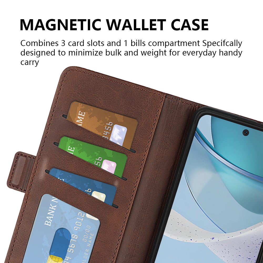 For Motorola Moto G53 5G Calf Texture PU Leather Wallet Cellphone Case Shockproof Stand Cover