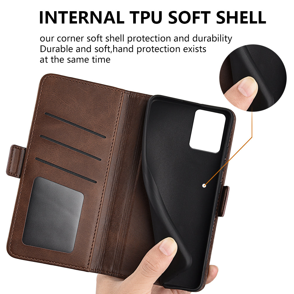 For Motorola Moto G53 5G Calf Texture PU Leather Wallet Cellphone Case Shockproof Stand Cover