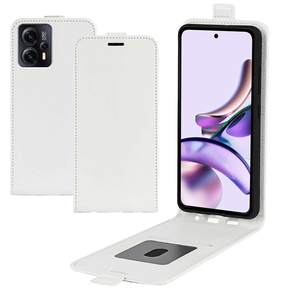 For Motorola Moto G13 4G G23 4G Vertical Flip PU Leather Cover Crazy Horse Texture Shockproof Card Holder Phone Case
