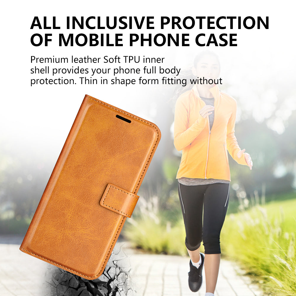 For Motorola Moto G13 4G Shockproof Phone Case PU Leather Stand Wallet Calf Texture Square Clasp Cover