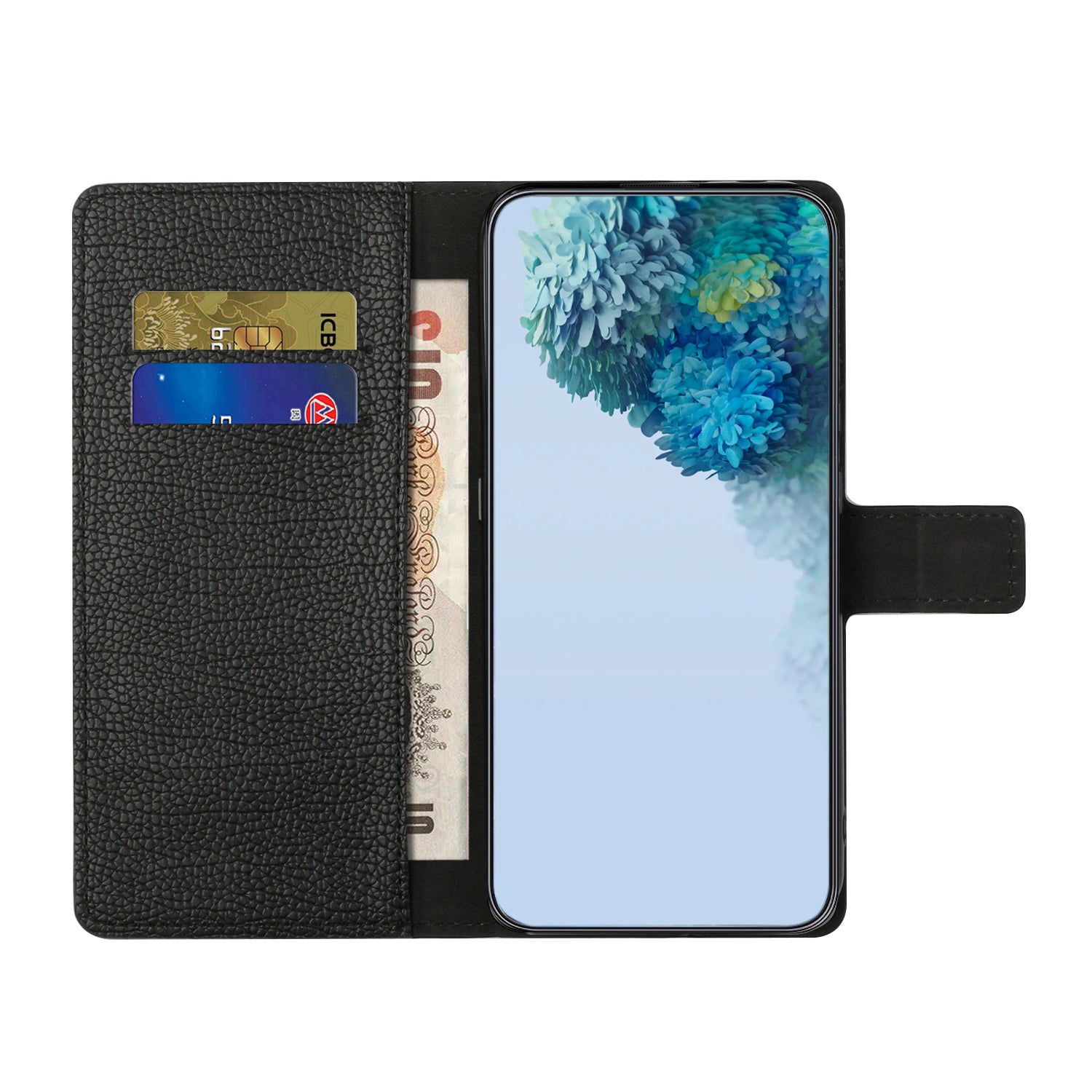 For Xiaomi Poco X5 Pro 5G/Redmi Note 12 Pro Speed 5G/Note 12 Pro 5G Litchi Texture Phone Case PU Leather Stand Wallet Cover - Black