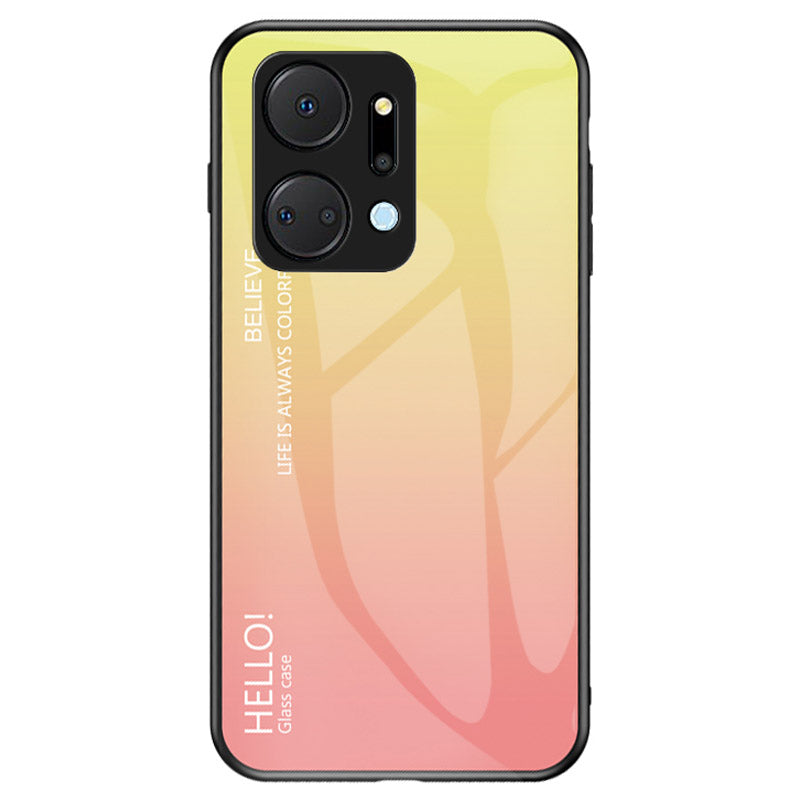 Gradient Color Phone Case for Honor X7a 5G Tempered Glass PC TPU Phone Cover