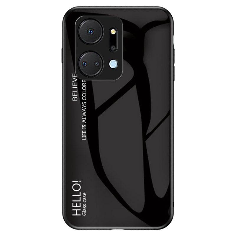 Gradient Color Phone Case for Honor X7a 5G Tempered Glass PC TPU Phone Cover