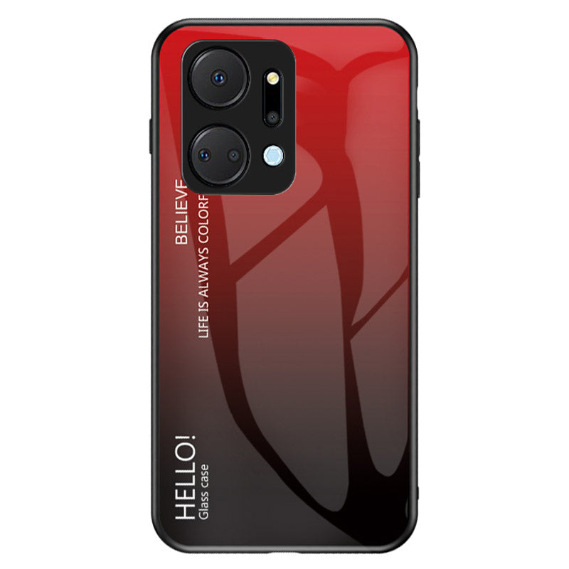 Gradient Color Phone Case for Honor X7a 5G Tempered Glass PC TPU Phone Cover